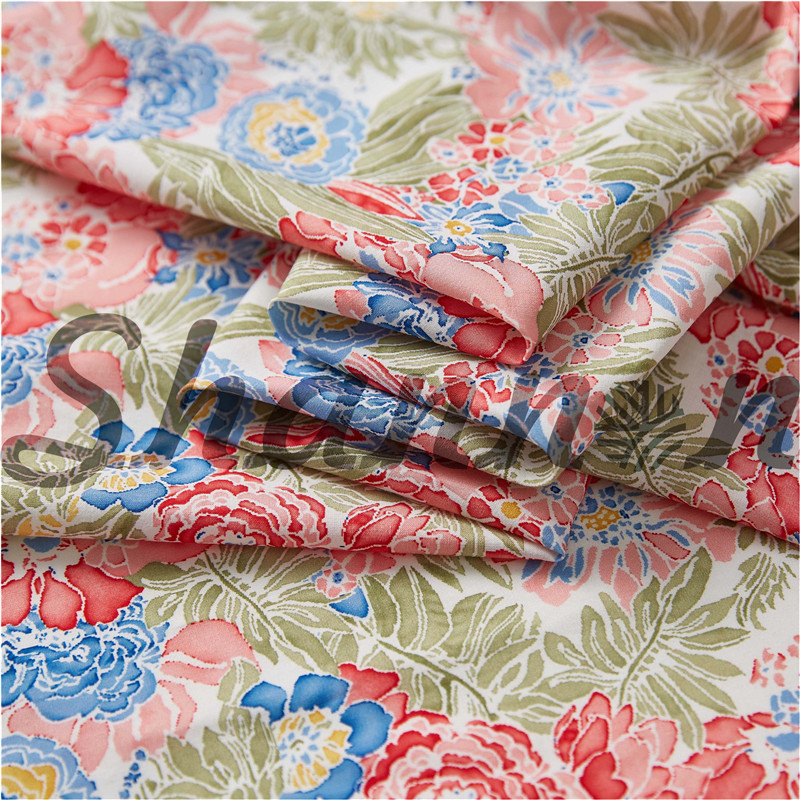 Floral print 79% bombacio 21% sericum Chinoiserie Cotton Sericum Fabric