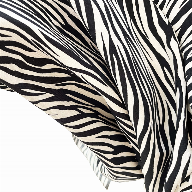 56 rayon 44 viscose satin Animal print zebra animal print fabric