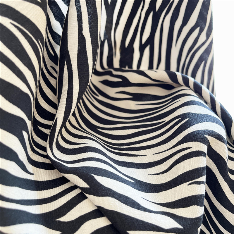 56 rayon 44 viscose satin Animal print zebra animal print fabric