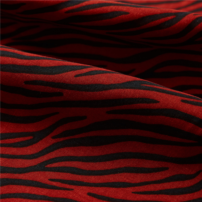 Red zebra-clavum leve pondus C% rayon poplin zebra animalis print fabricae