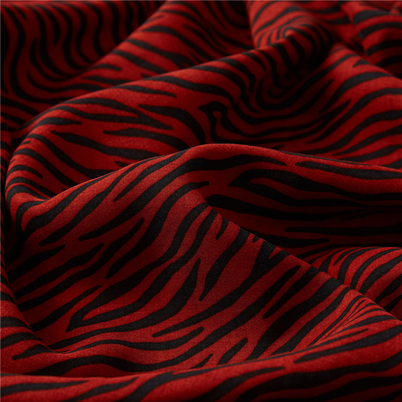 Red zebra-clavum leve pondus C% rayon poplin zebra animalis print fabricae