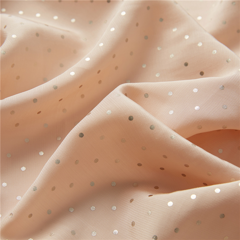 Argenti coruscus dots rosea humus 51% rayon 49% viscosa poplin figurae dot print fabric