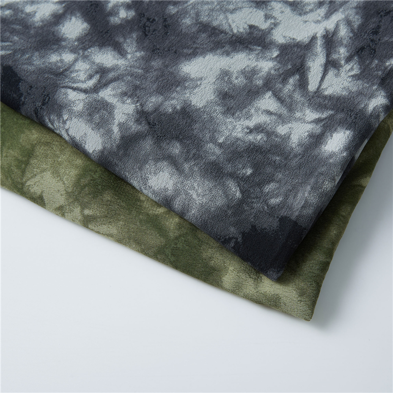 Exercitus viridis dibaphum 53% viscosum 47% rayon crinkle pastoralis viscosus rayon fabric