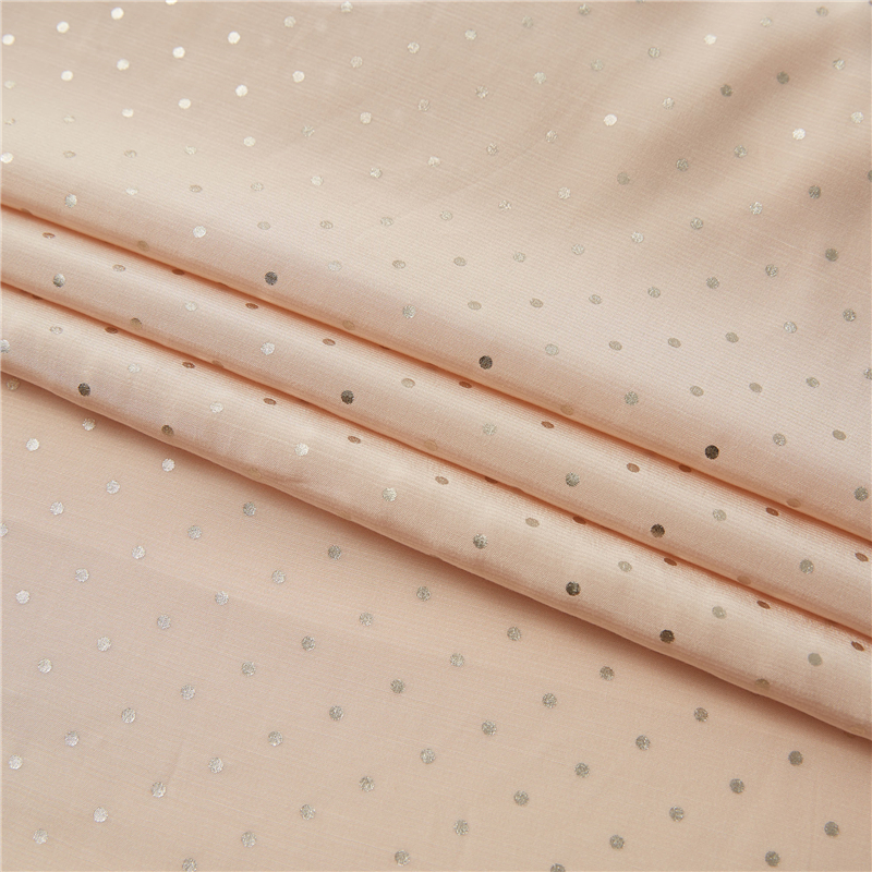 Argenti coruscus dots rosea humus 51% rayon 49% viscosa poplin figurae dot print fabric