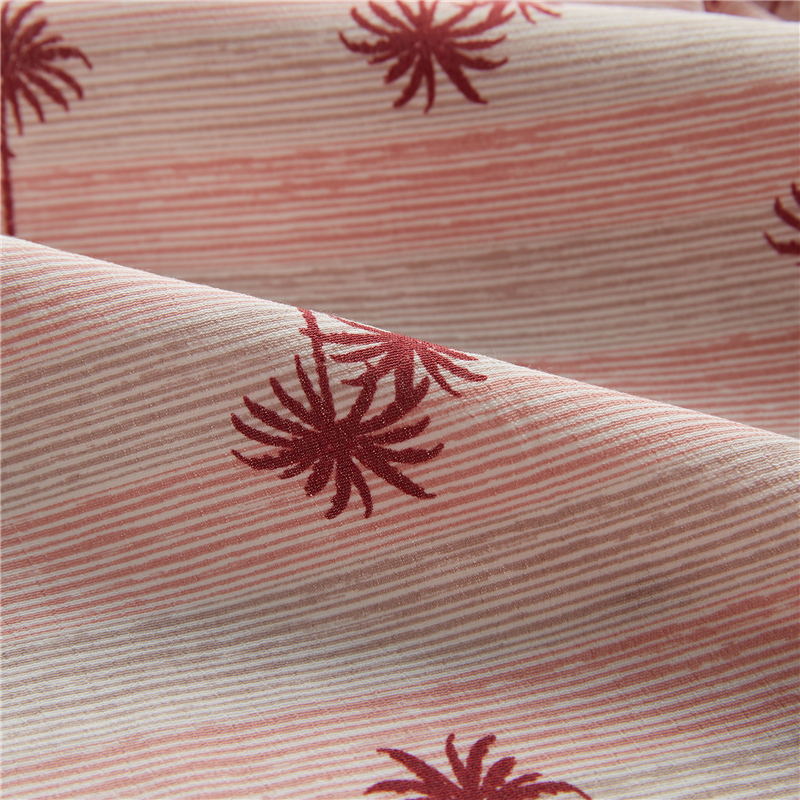 Stripe palma digital print crepe 53% viscose 47% rayon poplin exotic Hawaiian fabric